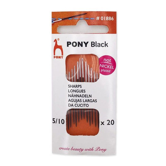 Aiguilles à coudre noires taille 5/10 - Pony