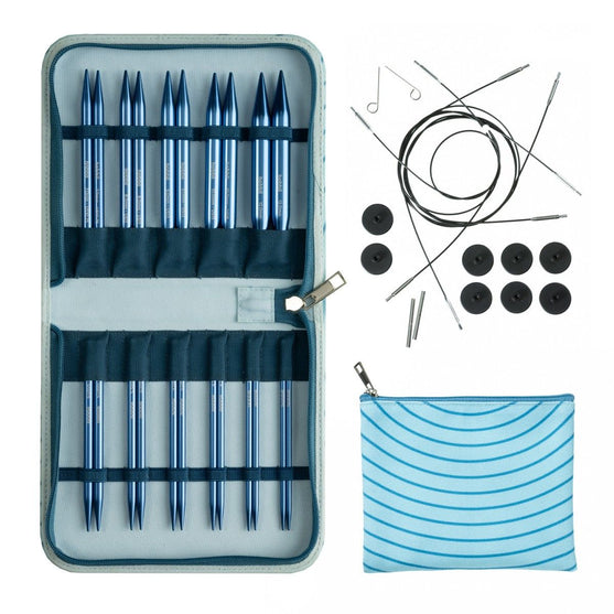 

Set d'aiguilles circulaires interchangeables Stellar Deluxe - Sapphire - Hobbii
1