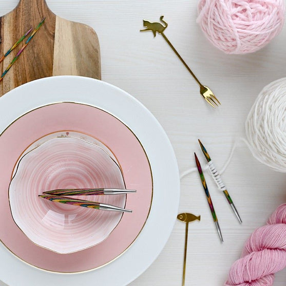 

Aiguilles circulaires interchangeables courtes en bouleau Symfonie - KnitPro
5