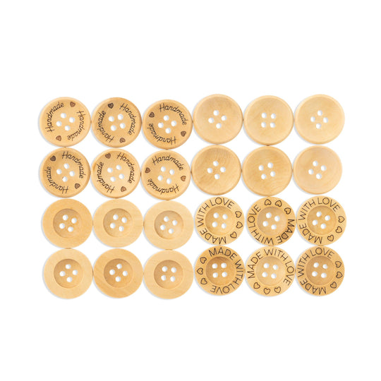 Boutons en bois - 21 mm - Hobbii